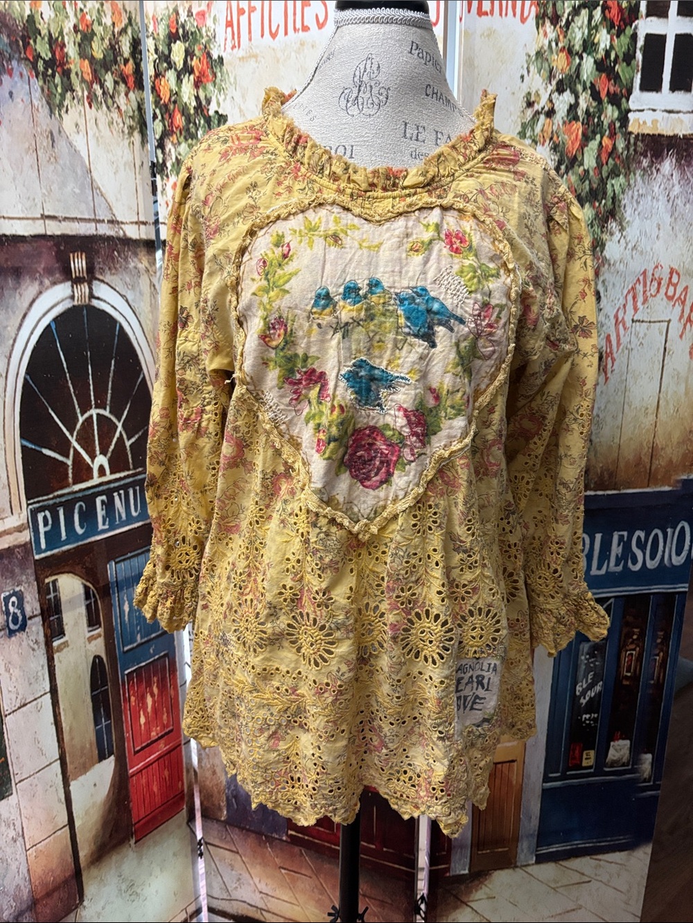 Magnolia Pearl Floral Eyelet Remi
Blouse Top 1325 My Sunshine, OS